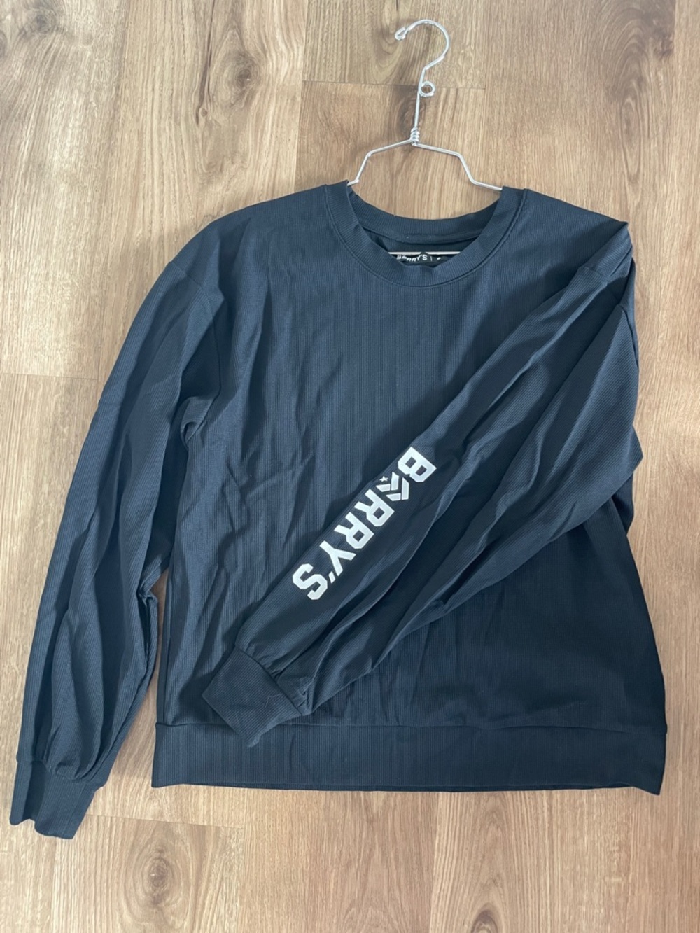 Barry’s Black Crewneck Sweatshirt / Long Sleeve with Sleeve Logo - Size S